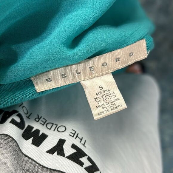 Belford Turquoise Drape Front Cardugan Shell and Tank Top Set - Picture 7 of 7